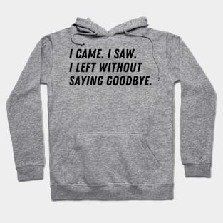 I Came, I Saw, I Left Without Saying Goodbye Hoodie